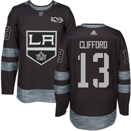 Adidas Kings #13 Kyle Clifford Black 1917-100th Anniversary Stitched NHL Jersey